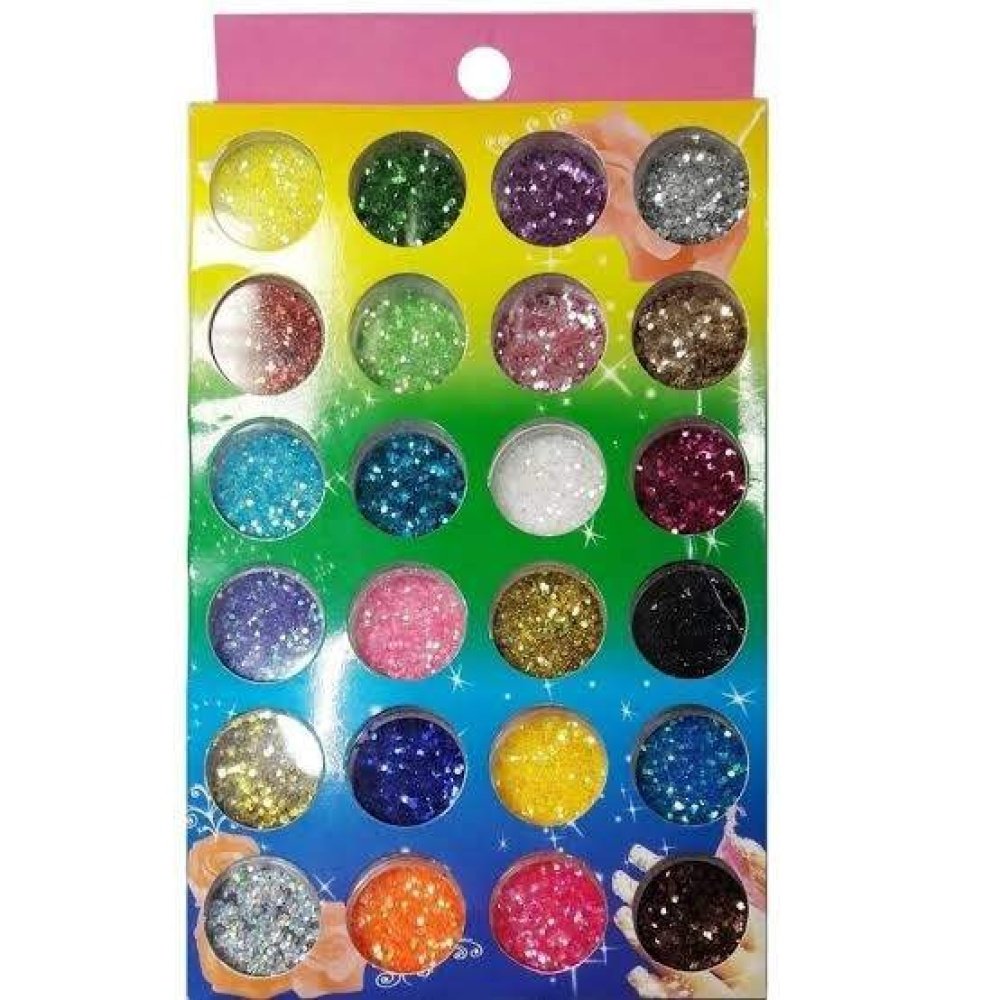 Caixa de Glitter com 24 Unidades