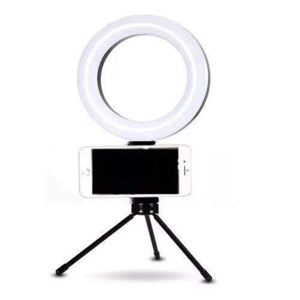 Ring light 6 Polegadas + Tripé De 16 Cm