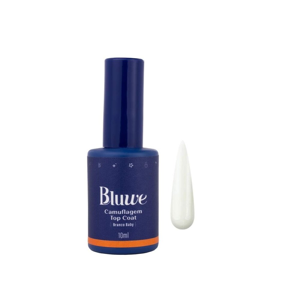 Top Coat Camuflagem Branco Baby Bluwe 10ml